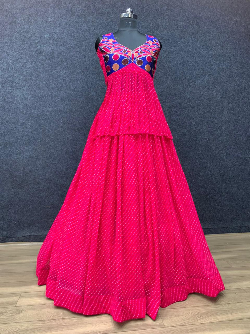 Pc D No 245 Georgette With Embroidered Fancy Designer Gown Style Kurti