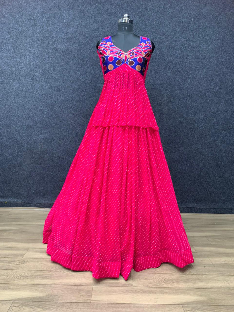 Pc D No 245 Georgette With Embroidered Fancy Designer Gown Style Kurti