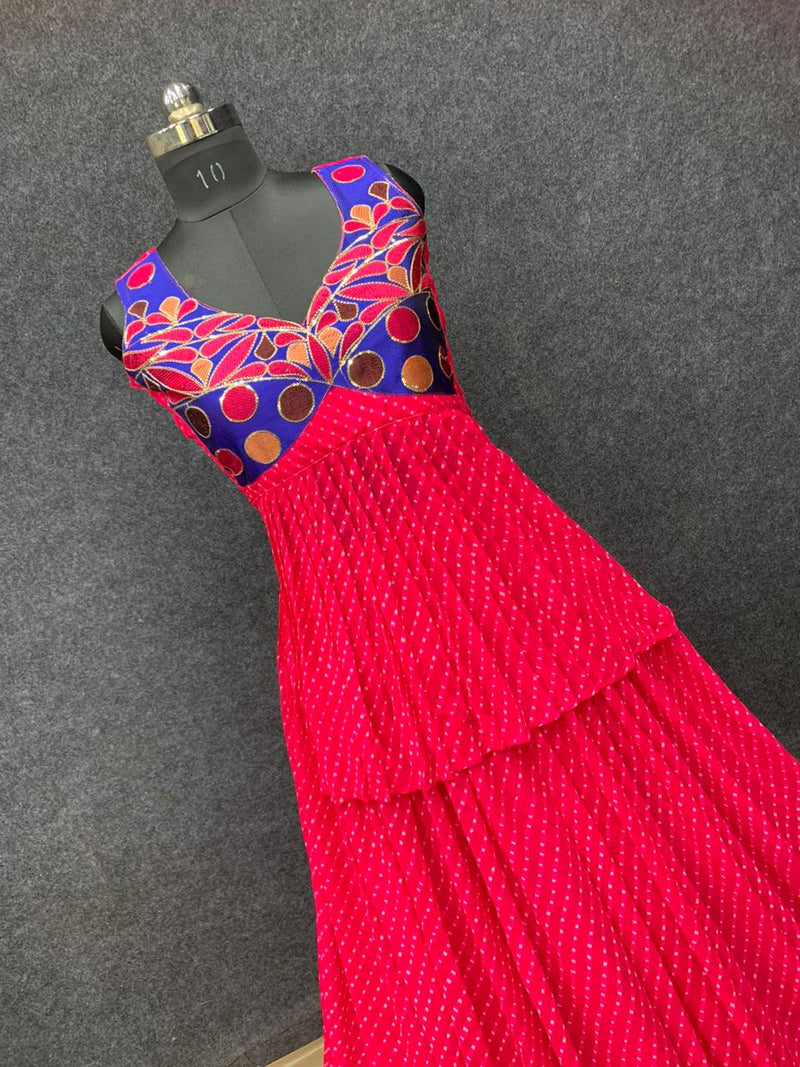 Pc D No 245 Georgette With Embroidered Fancy Designer Gown Style Kurti
