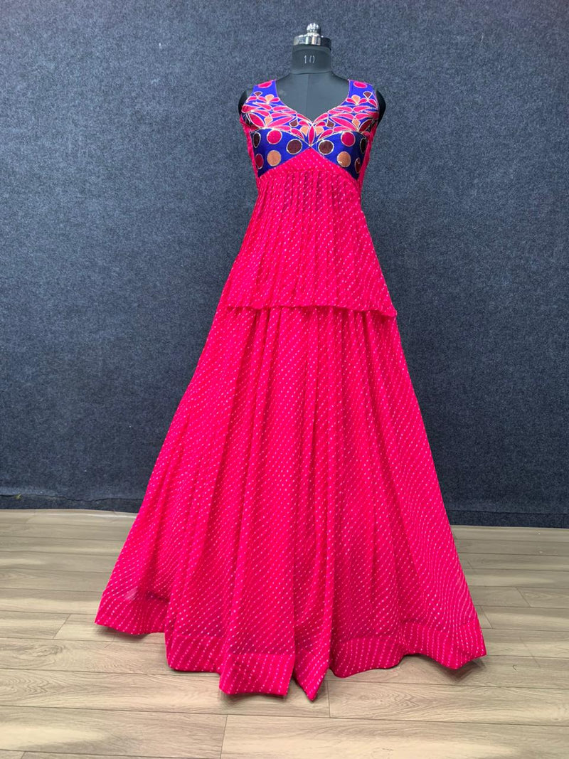 Pc D No 245 Georgette With Embroidered Fancy Designer Gown Style Kurti