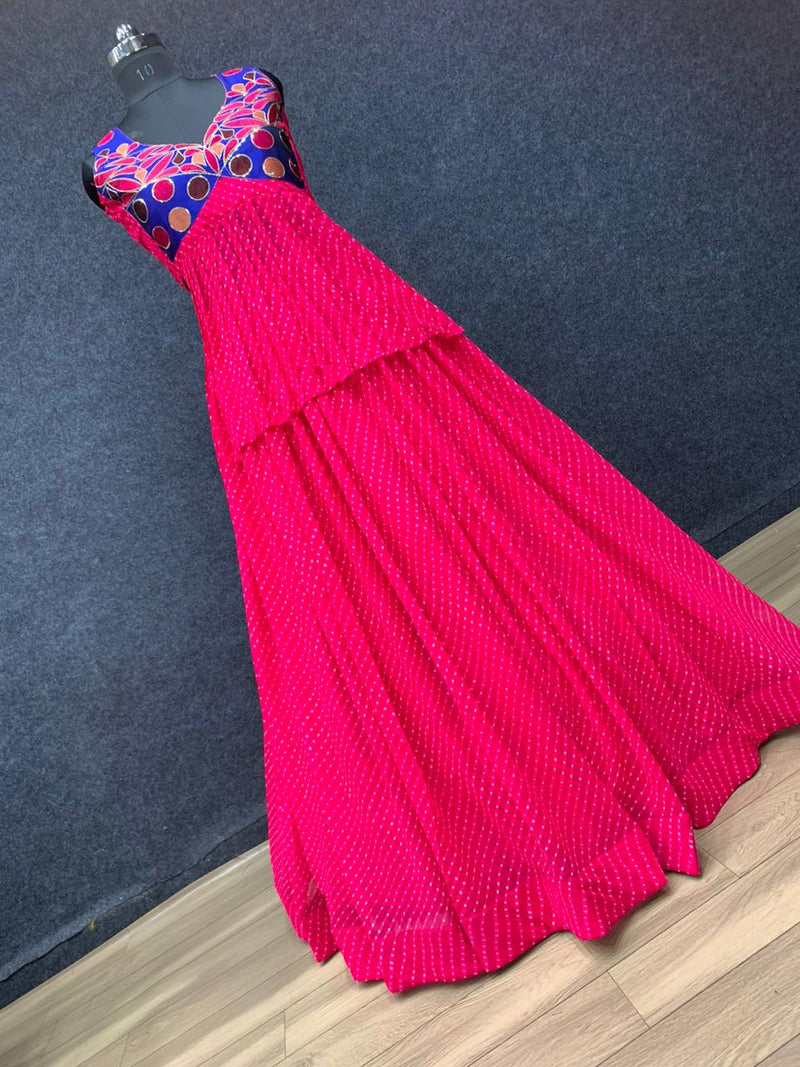 Pc D No 245 Georgette With Embroidered Fancy Designer Gown Style Kurti
