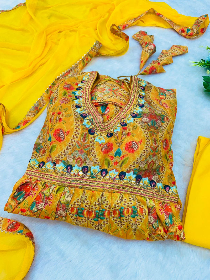 Mbl D No 283 Muslin Cotton Digital Print Alia Cut Readymade Kurti Collection