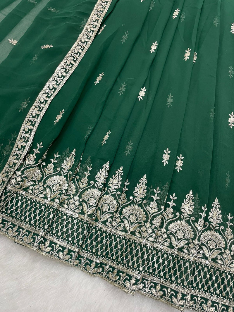 MBL D No 305 Fox Georgette With Embroidery Readymade Gown With Dupatta