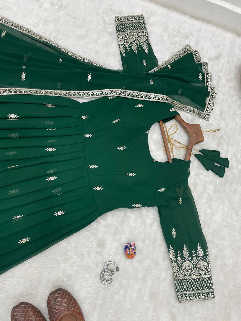 MBL D No 305 Fox Georgette With Embroidery Readymade Gown With Dupatta