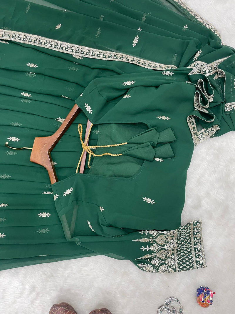 MBL D No 305 Fox Georgette With Embroidery Readymade Gown With Dupatta