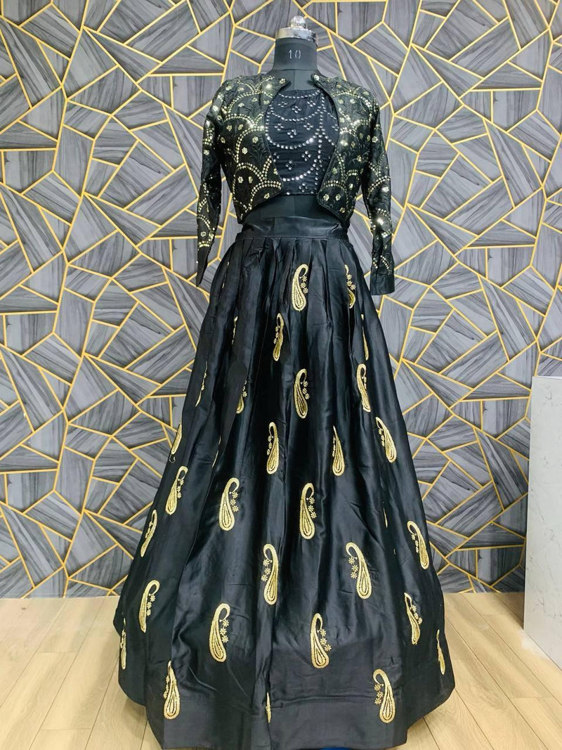 Pc D No 226 Satin Size Embroidery Designer Lehnga Choli Collection