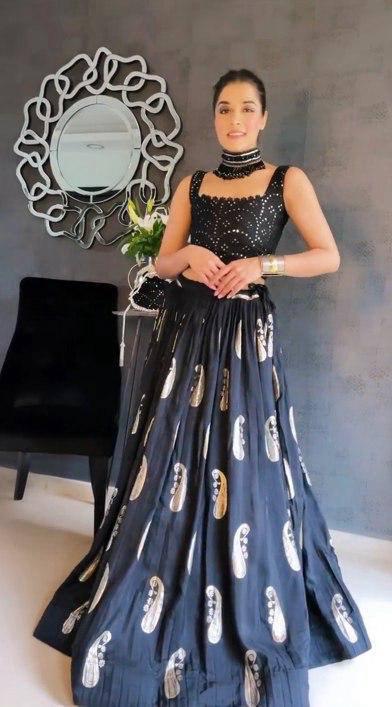 Pc D No 226 Satin Size Embroidery Designer Lehnga Choli Collection