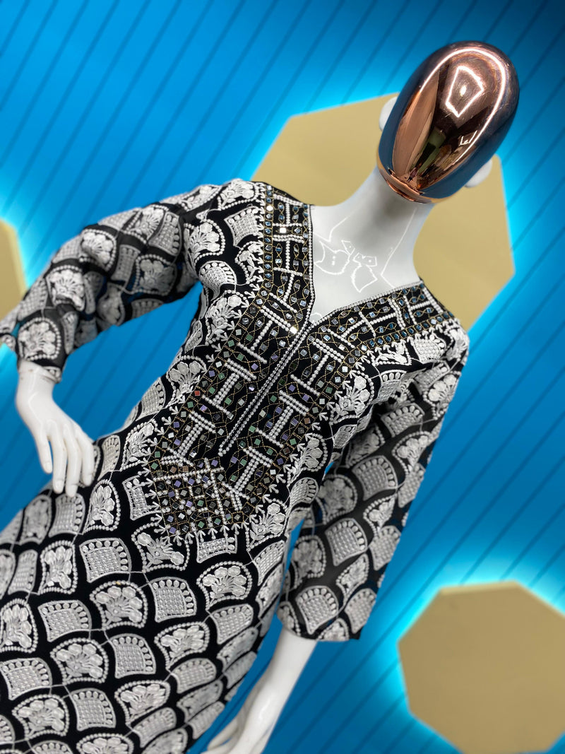 Lg D No 1759 Fox Georgette With Embroidered Readymade Kurti Collection