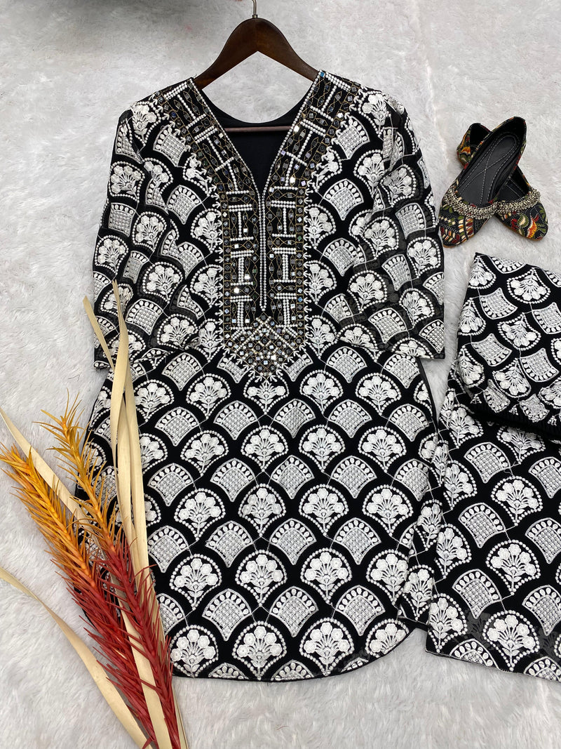 Lg D No 1759 Fox Georgette With Embroidered Readymade Kurti Collection