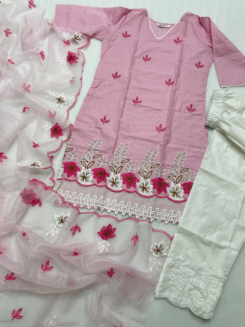 Mbl D No 228 Pc Cotton With Embroidered Readymade Single Kurtis
