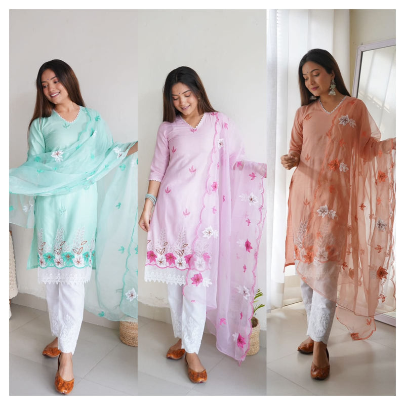 Mbl D No 228 Pc Cotton With Embroidered Readymade Single Kurtis