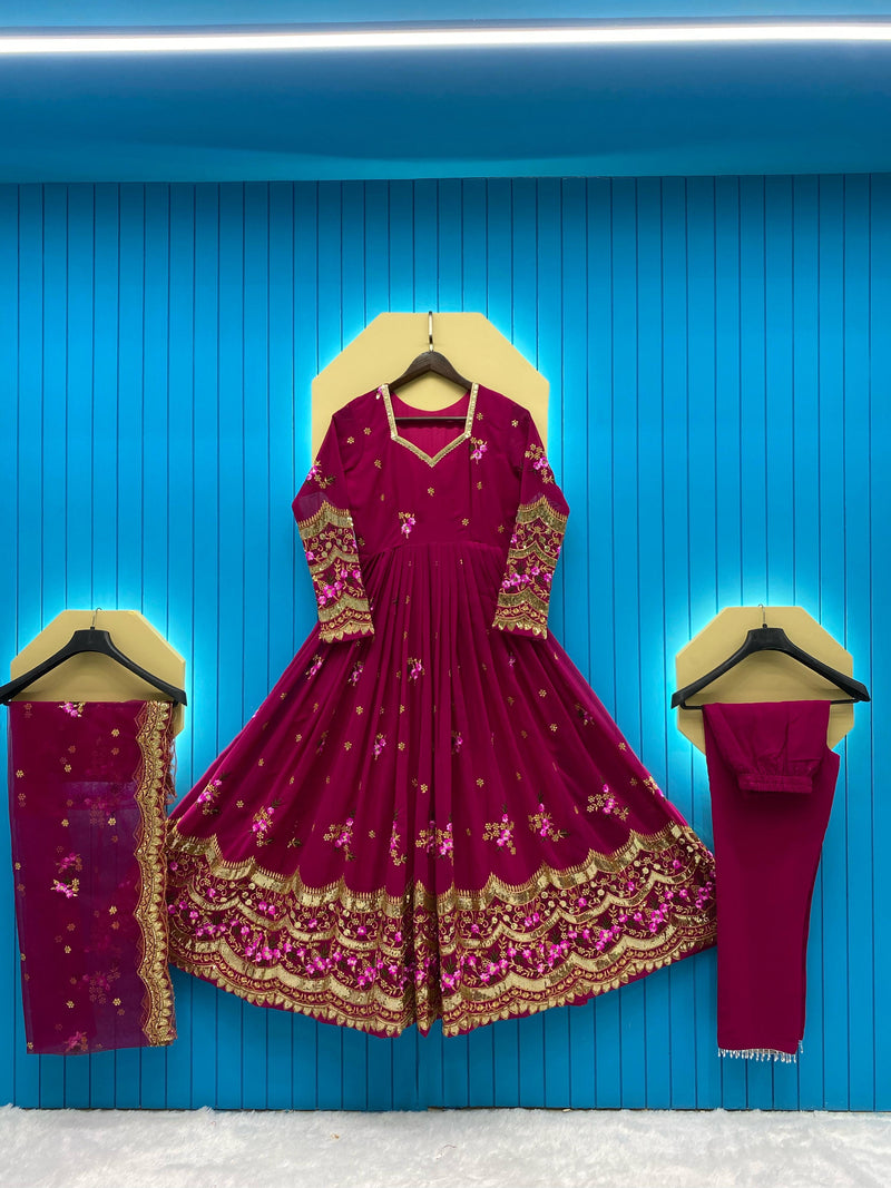 Lg D No 1761 Georgette With Embroidery Work Fancy Kurti Collection