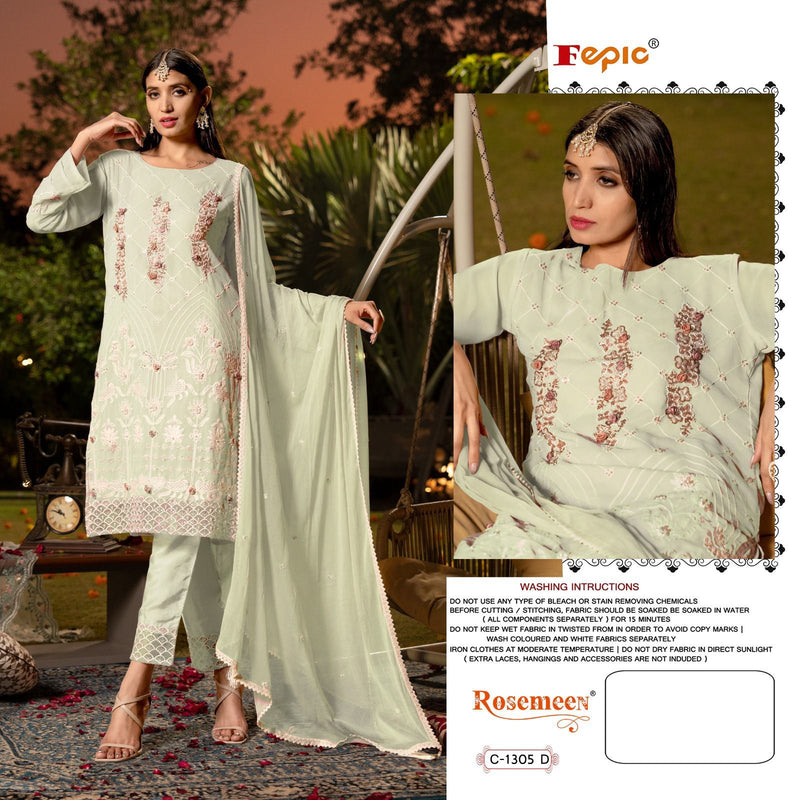 Fepic Rosemeen Georgette Embroidered With Heavy Khatli Work Suits