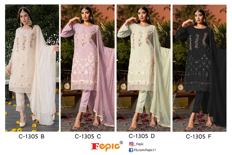 Fepic Rosemeen Georgette Embroidered With Heavy Khatli Work Suits