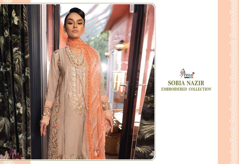 Shree Fabs Sobia Nazir Embroidered Collection Pure Cotton Embroidered Salwar Suits