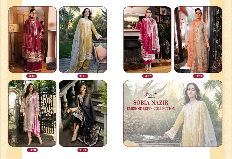 Shree Fabs Sobia Nazir Embroidered Collection Pure Cotton Embroidered Salwar Suits