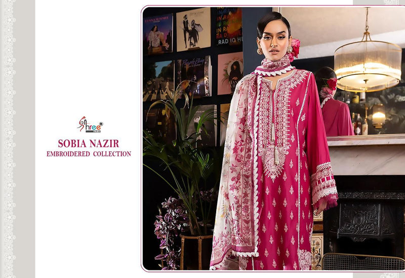 Shree Fabs Sobia Nazir Embroidered Collection Pure Cotton Embroidered Salwar Suits