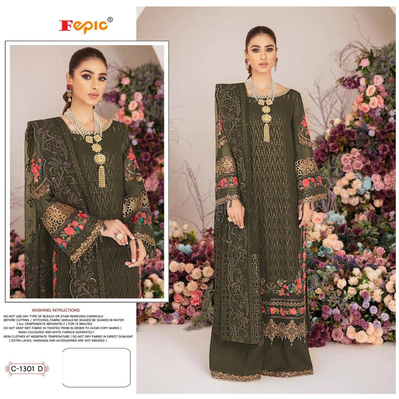 Fepic Suits Rosemeen C 1301 Georgette Embroidered Pakistani Salwar Kameez