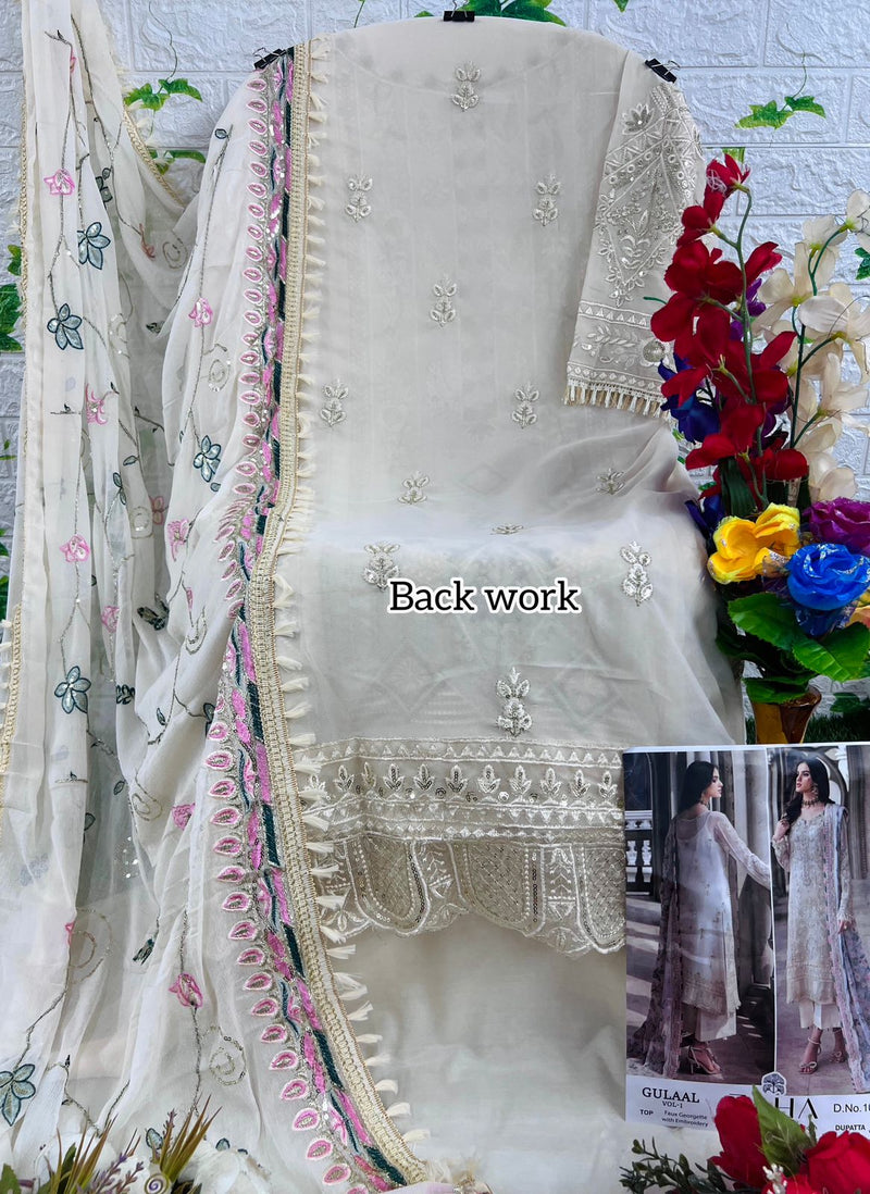 Zaha Gulaal Vol 1 Georgette Heavy Embroidered With Back Work Pakistani Salwar Suits