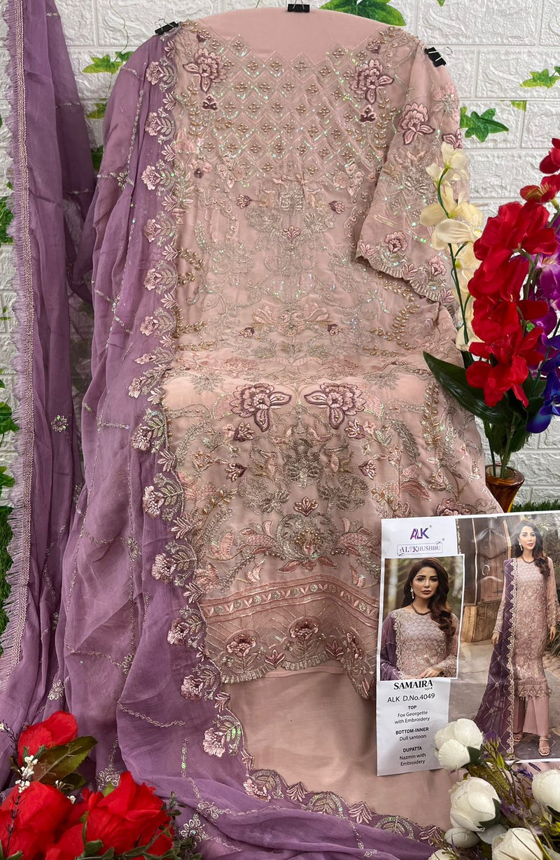 Al Khushbu Samaira Vol-4 Georgette With Heavy Embroidered Salwar Kameez
