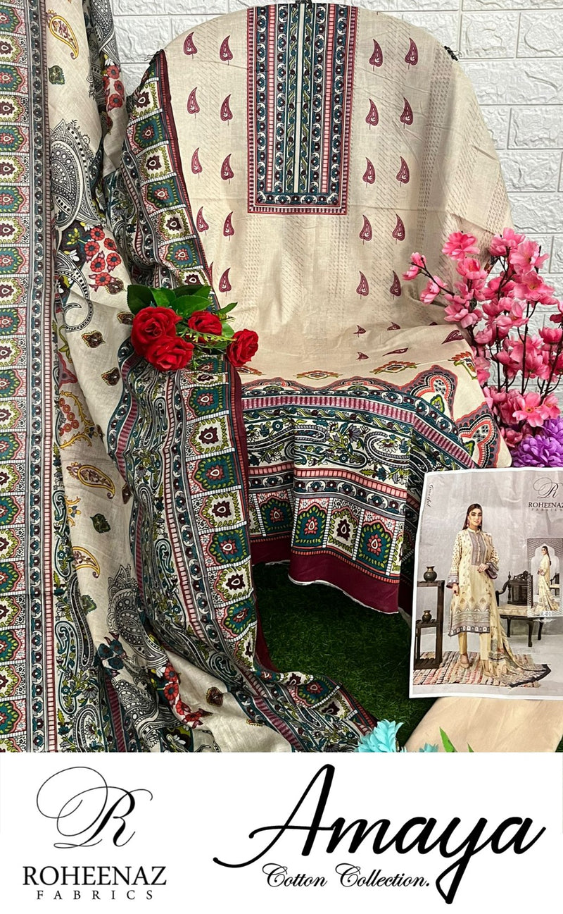 Roheenaz Fabrics Amaya Cotton Collection  Salwar Kameez