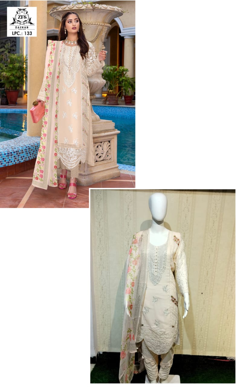 Zainab Fashion Studio Lpc 133 Pure Georgette Top With Digital Print Dupatta