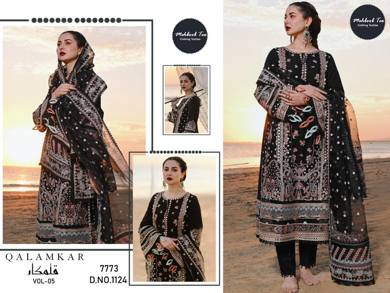 Mehboob Tex Qalmkar Vol 5 Cotton Rayon With Heavy Self Embroidery Salwar Suit