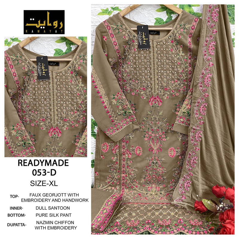 Rawayat Rtw 053 Abcd Fox Georgette With Embroidery And Hand Work Salwar Kameez
