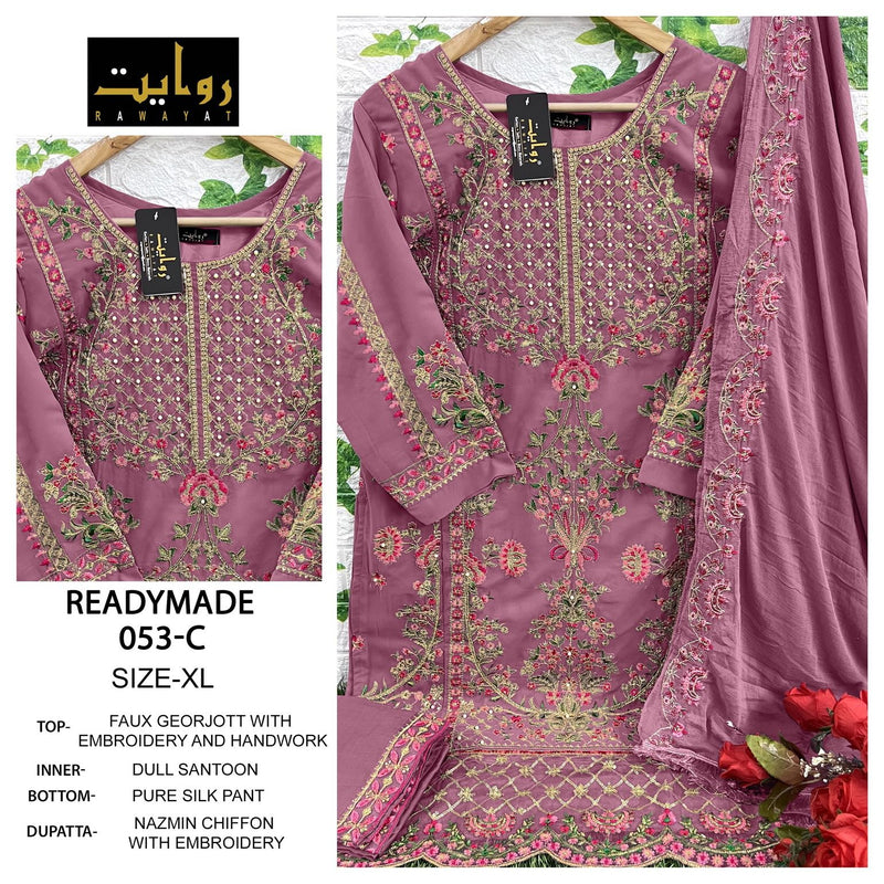 Rawayat Rtw 053 Abcd Fox Georgette With Embroidery And Hand Work Salwar Kameez