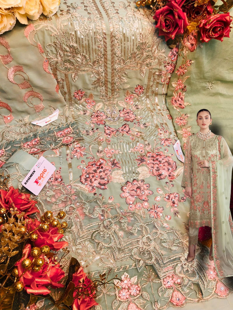 Fepic Rosemeen Georgette Embroidered With Heavy Handworked Salwar Suits