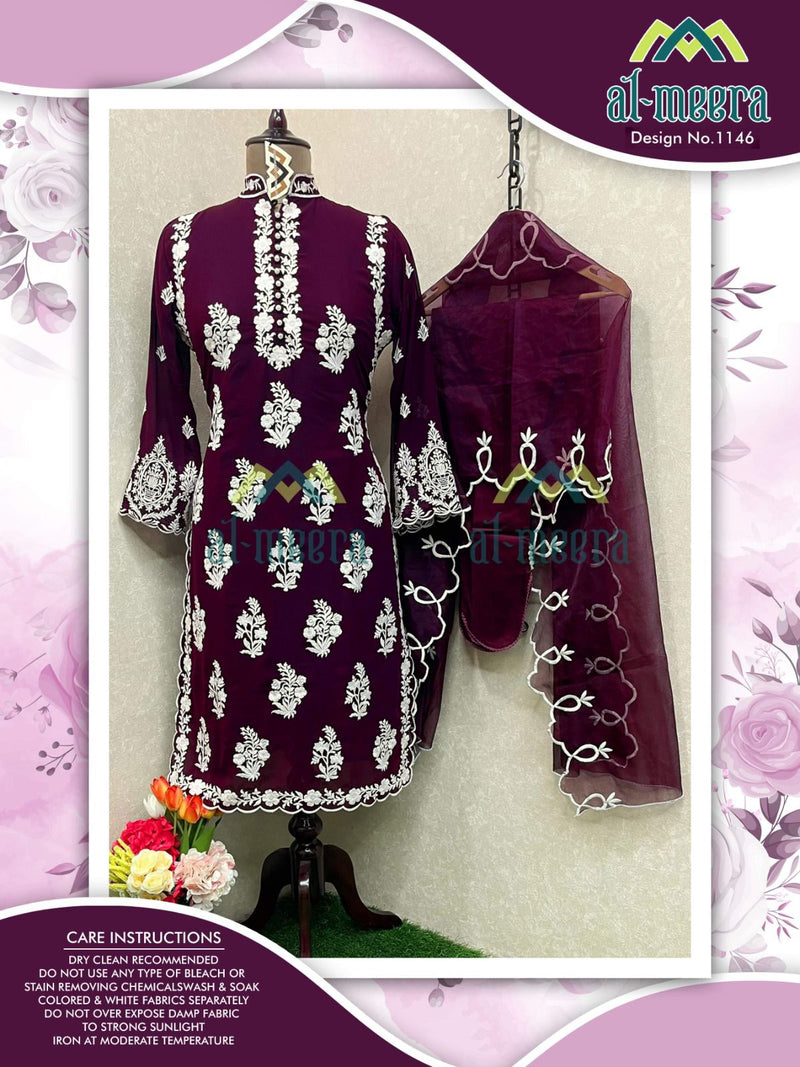 Al meera D No 1146 Fox Georgette Luxury Pret Collection