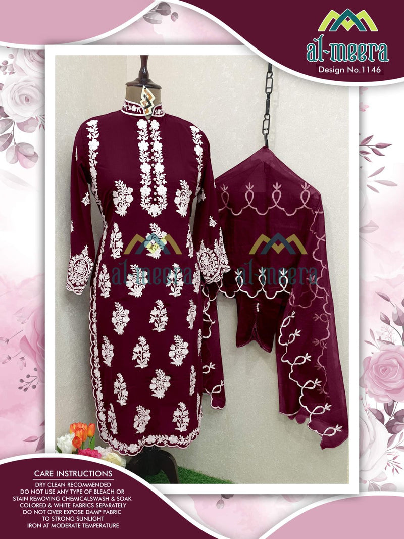 Al meera D No 1146 Fox Georgette Luxury Pret Collection