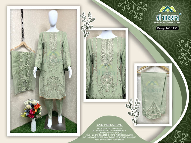 Al meera D No1156  Fox Georgette Embroidery Salwar Suits