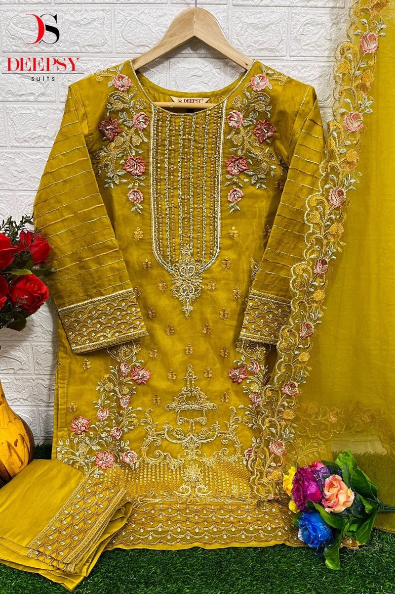 Deepsy Suits D 308 Abc Pure Organza Heavy Embroidery Salwar Suits