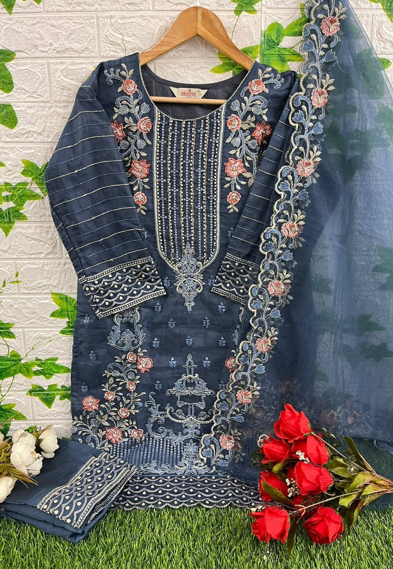 Deepsy Suits D 308 Abc Pure Organza Heavy Embroidery Salwar Suits
