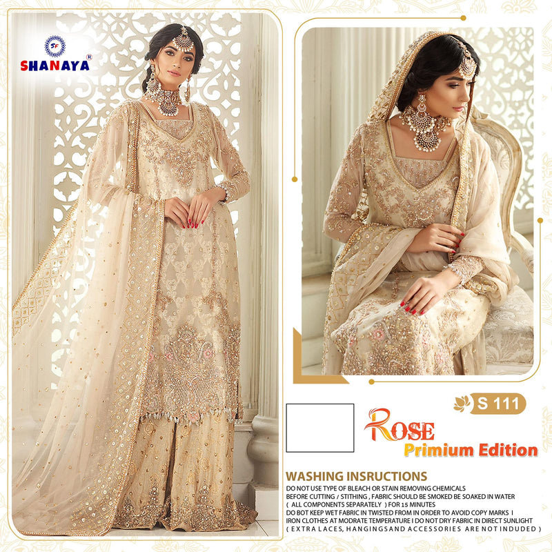 Shanaya D no S 111 Fox Georgette With Heavy Embroidered Salwar Suits