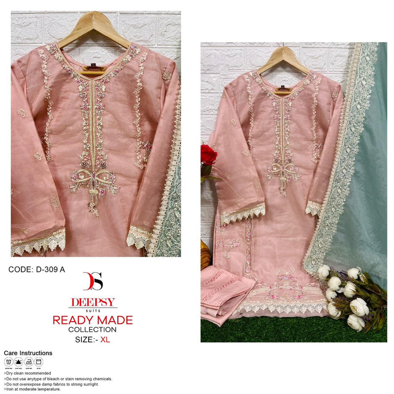 Deepsy Suits D 309 Ab Pure Orgnaza With Embroidery Salwar Kameez