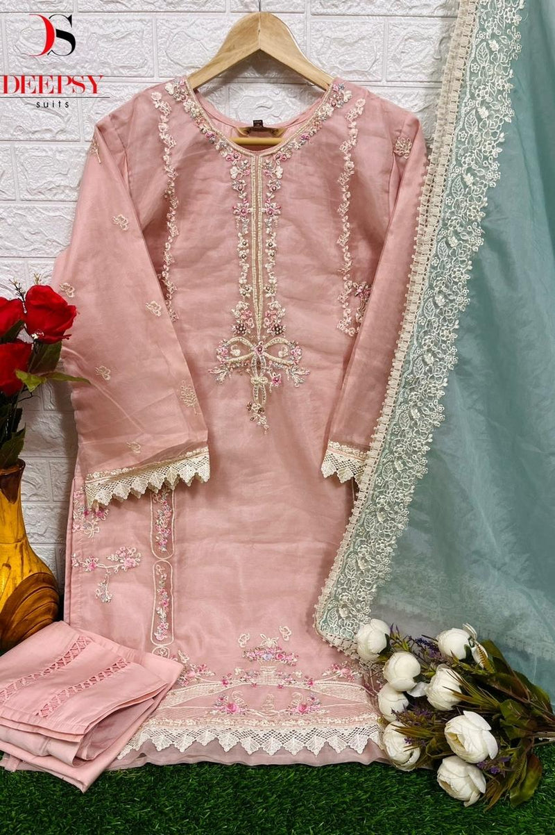 Deepsy Suits D 309 Ab Pure Orgnaza With Embroidery Salwar Kameez