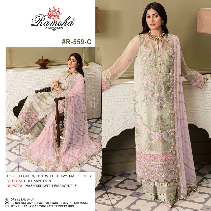 Ramsha R 559 Nx Georgette Heavy Embroidery Salwar Suits