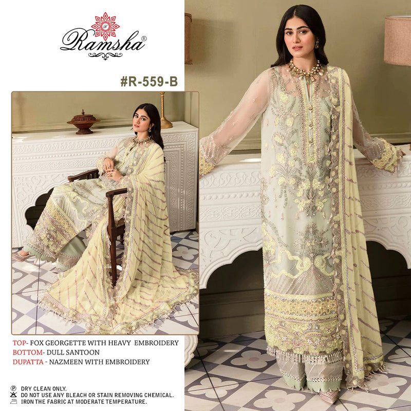 Ramsha R 559 Nx Georgette Heavy Embroidery Salwar Suits