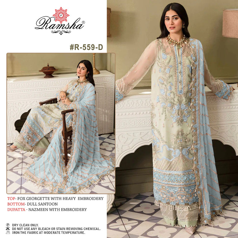 Ramsha R 559 Nx Georgette Heavy Embroidery Salwar Suits