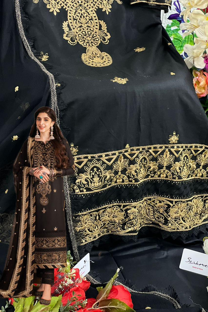 Serine D No S 167 Lawn Cotton Heavy Embroiderery Work Salwar Kameez