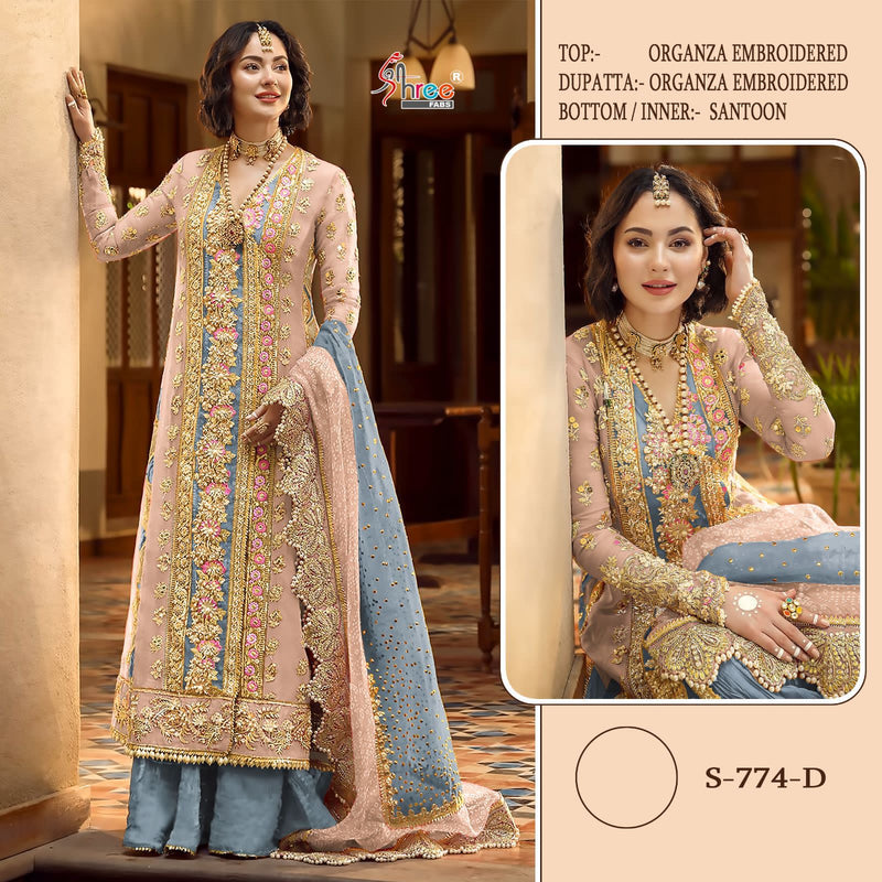 Shree Fab S 774  Organza With Fancy Embroided Salwar suits