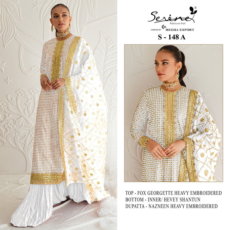 Serine S 148 ABC Fox Georgette Heavy Embroidered Salwar Suits