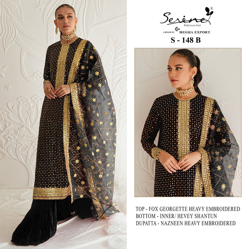 Serine S 148 ABC Fox Georgette Heavy Embroidered Salwar Suits
