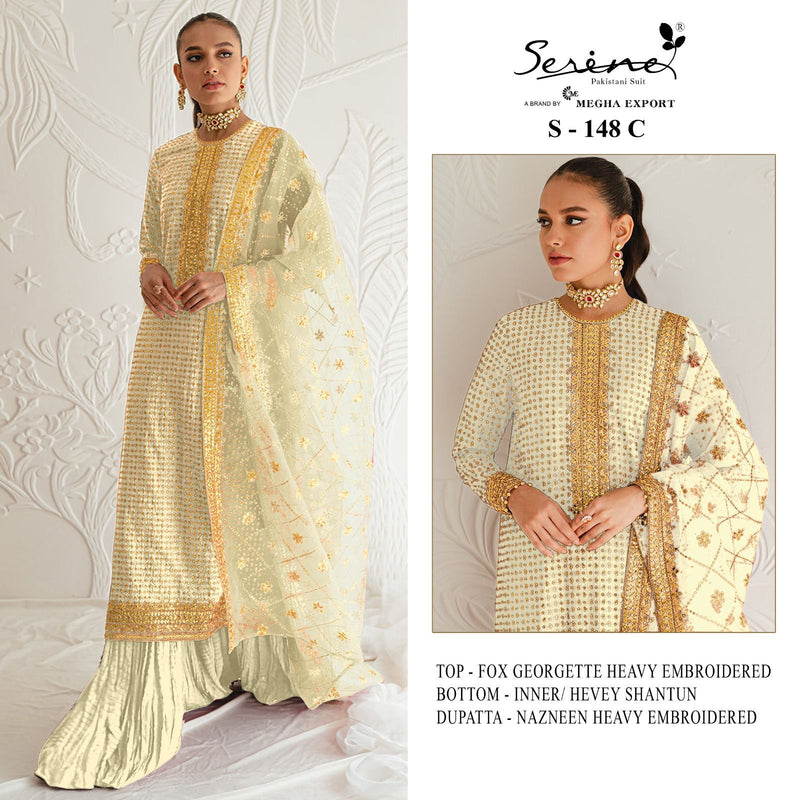 Serine S 148 ABC Fox Georgette Heavy Embroidered Salwar Suits