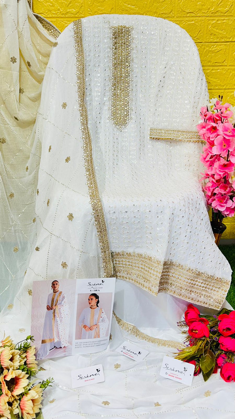 Serine S 148 ABC Fox Georgette Heavy Embroidered Salwar Suits
