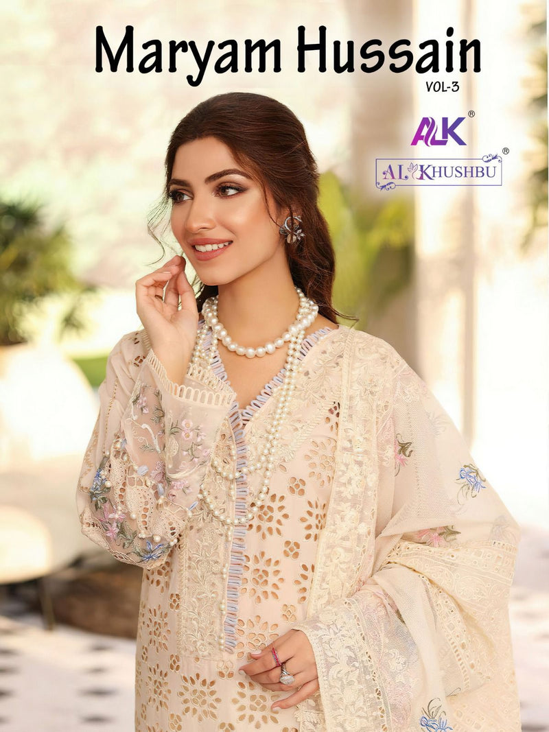 Al Khushbu Maryam Hussain vol 3 Pure Cambric Cotton Heavy Embroidery Salwar Suits