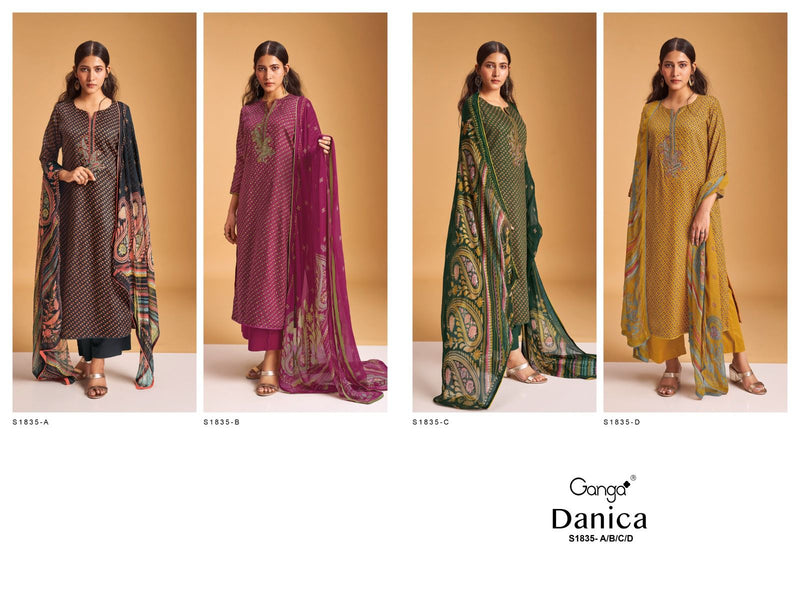 Ganga Danica 1835 Premium Cotton Silk Embroided Pret Collection