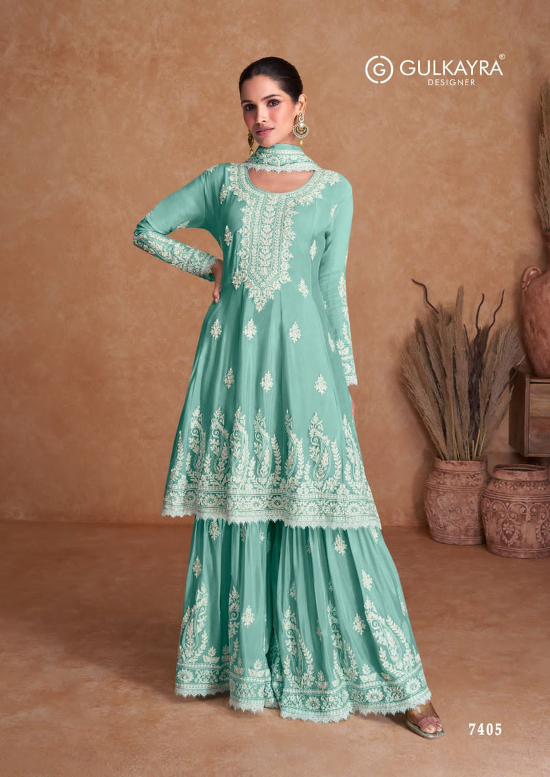 Gulkayra Designer Flory Real Chinon Salwar Suits